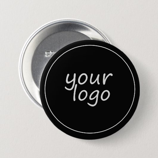 Zakelijke Zwarte Button met Monogram (Voorkant /achterkant)