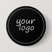 Zakelijke Zwarte Button met Monogram (Voorkant)