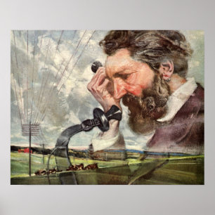 zaken, Alexander Graham Bell Telefoon Poster
