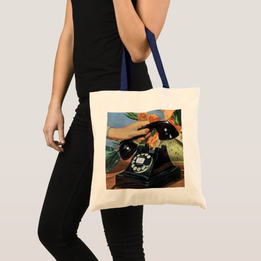 Zaken, Antiek Telefoon met Rotary Wijzerplaat Tote Bag (Voorkant (product))