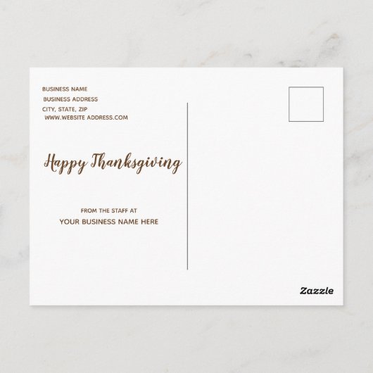 Zaken Dankzeggings Postkaarten voor Herfst (Achterkant)