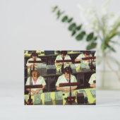 Zaken, de arbeiders van de Lijn van de Assemblage Briefkaart (Staand voorkant)