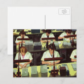 Zaken, de arbeiders van de Lijn van de Assemblage Briefkaart (Voorkant / Achterkant)