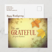 Zaken-herfst-dankkaarten Briefkaart (Voorkant / Achterkant)