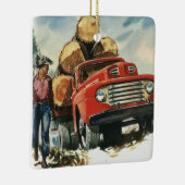 zaken, Logging Vracht met Lumberjacks Keramisch Ornament (Rechts)