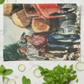  zaken, Logging Vracht met Lumberjacks Theedoek (Gevouwen)