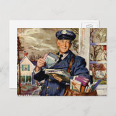 zaken, Mailman die brieven van de Post levert Briefkaart (Voorkant / Achterkant)
