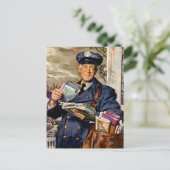 zaken, Mailman die brieven van de Post levert Briefkaart (Staand voorkant)