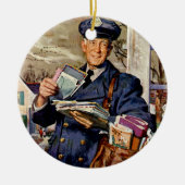  zaken, Mailman die brieven van de Post levert Keramisch Ornament (Voorkant)