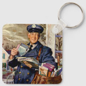  zaken, Mailman die brieven van de Post levert Sleutelhanger (Achterkant)