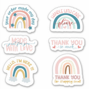 Zaken Stickers Kleine Bedrijven Cute Regenboog Bed