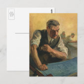  zakenarchitect en bouwblauwdrukken briefkaart (Voorkant / Achterkant)