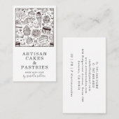 Zakenauto's van banketbakkersgebak en banketbakker visitekaartje (Voorkant / Achterkant)