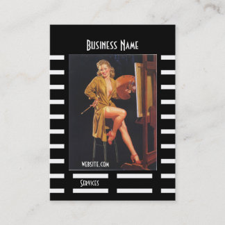 Zakenkaart Zwarte Pin-up Meisje Vintage retro Visitekaartje