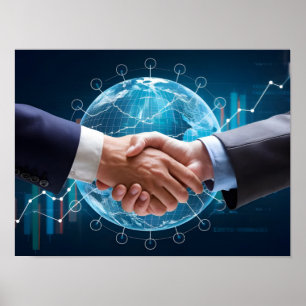 Zakenlieden handdruk poster