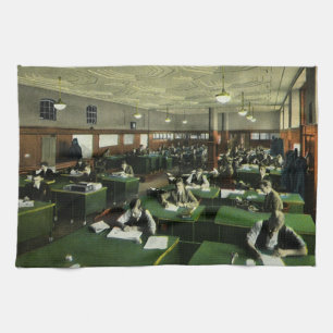 zakenlieden, journalisten in de Kantoor van krant Theedoek