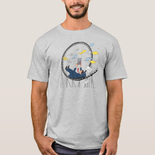 Zakenman op Roller Onderzetter met Calculator T-shirt