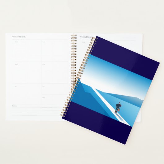 Zakenman op weg naar de toekomst planner (Display)