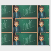 Zakenman presenteert inpakpapier (Vlak)