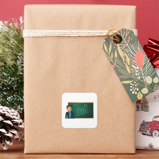 Zakenman presenteert Stickers