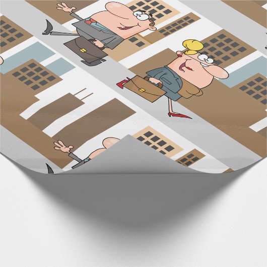 Zakenmensen vergaderen in de stad cadeaupapier