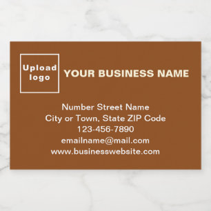 Zakenmerk op bruin rechthoekig etiket