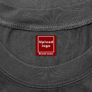 Zakenmerk op label voor rode vierkante kleding