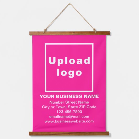 Zakenmerk op roze handschoen hangend wandkleed (Voorkant)