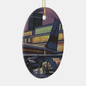 zakenpassagiers aan boord van het vliegtuig keramisch ornament (Rechts)