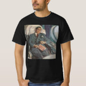 zakenreizen, lezen op het vliegtuig t-shirt (Voorkant)