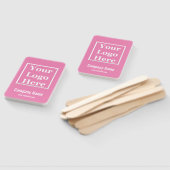 Zakenroze en wit Uw Logo hier Sjabloon Handwaaier (Niet-gemonteerd)