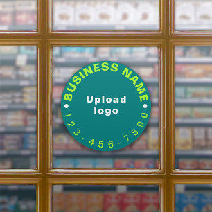 Zakentelefoon op Teal Groen Grote Ronde Vinyl Sticker