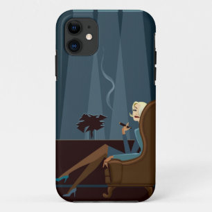 Zakenvrouw die sigaar rookt iPhone 11 hoesje