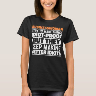 Zakenvrouw Ik Probeer Dingen Grappig Te Maken Door T-shirt