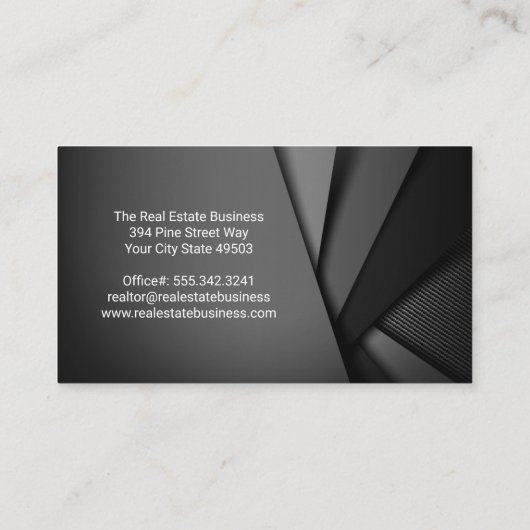 Zakenvrouw met modelhuis | Vastgoed Visitekaartje (Achterkant)