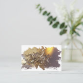 Zakenwagen voor muzieknoflook en vallende noten visitekaartje (Staand voorkant)