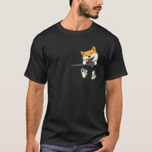 Zakformaat Shiba Inu Voeten Lacrosse Stok Japanse T-shirt