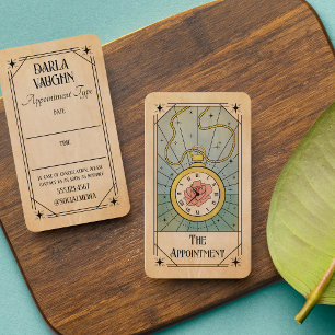 Zakhorloge Tarotkaart Illustratie Schoonheid Afsprakenkaartje