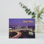Zakim Bridge, Boston 's nachts Briefkaart (Staand voorkant)