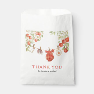 Zakje met cadeautje voor babyfeest 'Appel van onze Bedankzakje