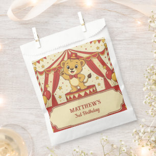 Zakje voor verjaardagsfeestje met vintage circus l bedankzakje