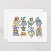 Zakmuizen verjaardagsfeest briefkaart (Voorkant / Achterkant)