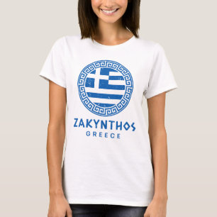 Zakynthos En Vlag Van Griekenland Vervallen Ontwer T-shirt