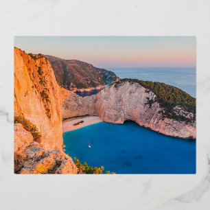 Zakynthos, Griekenland. Folie Feestdagen Briefkaart
