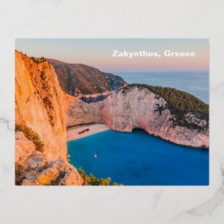 Zakynthos, Griekenland. Folie Feestdagen Briefkaart