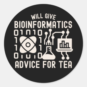 Zal bio-informatica advies geven voor thee ronde sticker