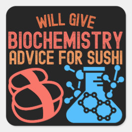 Zal Biochemie geven voor Sushi Vierkante Sticker