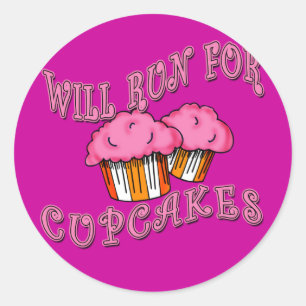 ZAL DRAAIEN VOOR CUPCAKES Running T - shirts & Gea Ronde Sticker