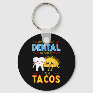Zal een tandheelkundig advies geven aan Tacos Dent Sleutelhanger