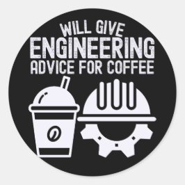 Zal Engineering advies geven voor koffie Ronde Sticker